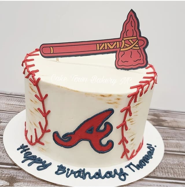 Atlanta Braves baseball cake