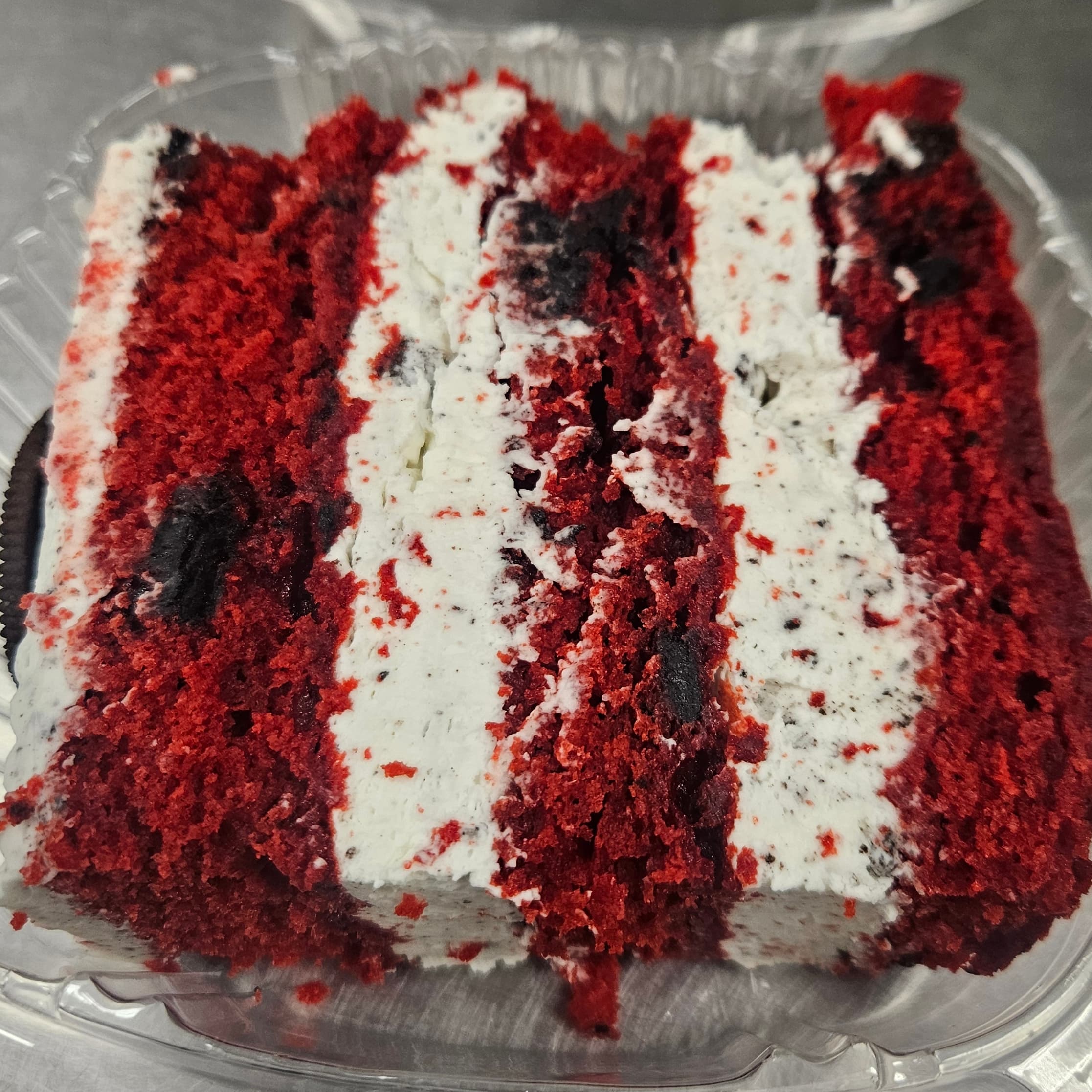 Red Velvet Oreo Cake Slice